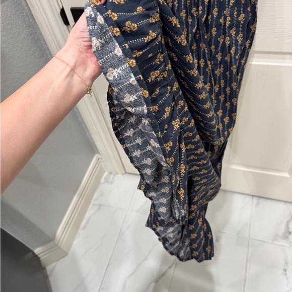 Rylee + Cru Navy and Gold Floral Maxi Dress - Picture 9 of 16